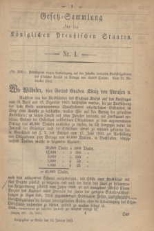 Gesetz-Sammlung für die Königlichen Preußischen Staaten. 1865, Nr. 1 (14 Januar)