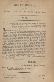 Gesetz-Sammlung für die Königlichen Preußischen Staaten. 1865, Nr. 2 (23 Januar)