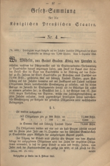 Gesetz-Sammlung für die Königlichen Preußischen Staaten. 1865, Nr. 4 (8 Februar)