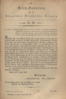 Gesetz-Sammlung für die Königlichen Preußischen Staaten. 1865, Nr. 29 (12 Juli)