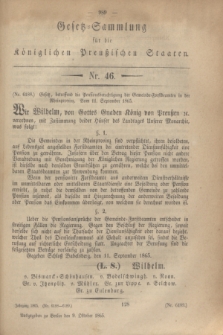 Gesetz-Sammlung für die Königlichen Preußischen Staaten. 1865, Nr. 46 (9 Oktober)