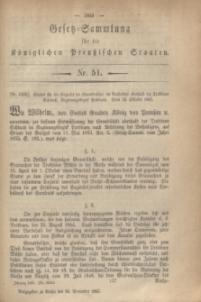 Gesetz-Sammlung für die Königlichen Preußischen Staaten. 1865, Nr. 51 (16 November)