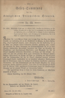 Gesetz-Sammlung für die Königlichen Preußischen Staaten. 1865, Nr. 55 (14 Dezember)