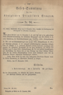Gesetz-Sammlung für die Königlichen Preußischen Staaten. 1865, Nr. 56 (19 Dezember)