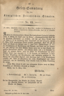 Gesetz-Sammlung für die Königlichen Preußischen Staaten. 1866, Nr. 13 (20 April)