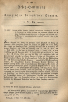 Gesetz-Sammlung für die Königlichen Preußischen Staaten. 1866, Nr. 15 (1 Mai)