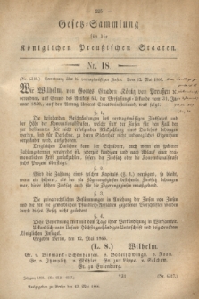 Gesetz-Sammlung für die Königlichen Preußischen Staaten. 1866, Nr. 18 (13 Mai)