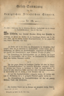 Gesetz-Sammlung für die Königlichen Preußischen Staaten. 1866, Nr. 19 (21 Mai)