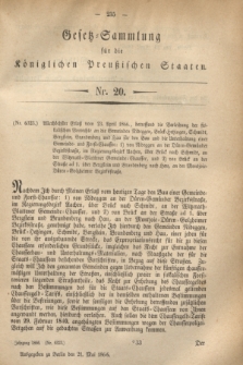 Gesetz-Sammlung für die Königlichen Preußischen Staaten. 1866, Nr. 20 (21 Mai)