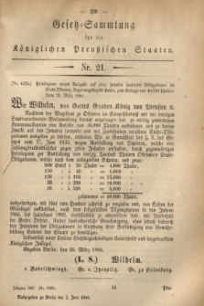 Gesetz-Sammlung für die Königlichen Preußischen Staaten. 1866, Nr. 21 (2 Juni)