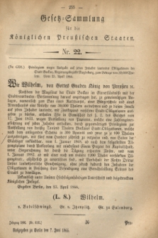 Gesetz-Sammlung für die Königlichen Preußischen Staaten. 1866, Nr. 22 (7 Juni)