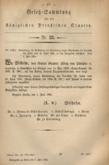 Gesetz-Sammlung für die Königlichen Preußischen Staaten. 1866, Nr. 23 (9 Juni)