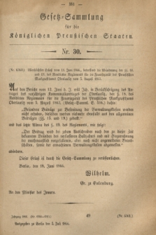 Gesetz-Sammlung für die Königlichen Preußischen Staaten. 1866, Nr. 30 (5 Juli)