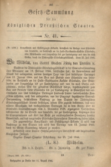 Gesetz-Sammlung für die Königlichen Preußischen Staaten. 1866, Nr. 41 (11 August)