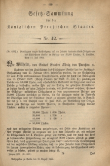 Gesetz-Sammlung für die Königlichen Preußischen Staaten. 1866, Nr. 42 (23 August)