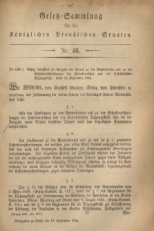Gesetz-Sammlung für die Königlichen Preußischen Staaten. 1866, Nr. 46 (19 September)
