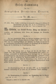 Gesetz-Sammlung für die Königlichen Preußischen Staaten. 1866, Nr. 48 (26 September)