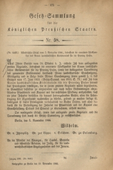 Gesetz-Sammlung für die Königlichen Preußischen Staaten. 1866, Nr. 58 (19 November)