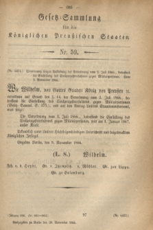 Gesetz-Sammlung für die Königlichen Preußischen Staaten. 1866, Nr. 59 (20 November)