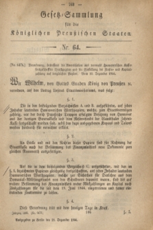 Gesetz-Sammlung für die Königlichen Preußischen Staaten. 1866, Nr. 64 (18 Dezember)