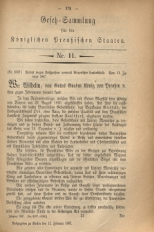 Gesetz-Sammlung für die Königlichen Preußischen Staaten. 1867, Nr 11 (11 Februar)