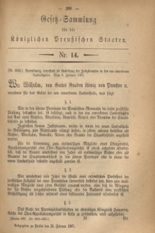 Gesetz-Sammlung für die Königlichen Preußischen Staaten. 1867, Nr 14 (22 Februar)