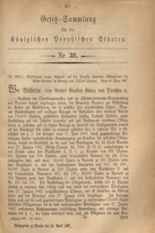 Gesetz-Sammlung für die Königlichen Preußischen Staaten. 1867, Nr. 35 (30 April)