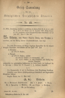 Gesetz-Sammlung für die Königlichen Preußischen Staaten. 1867, Nr. 45 (29 Mai)