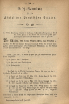 Gesetz-Sammlung für die Königlichen Preußischen Staaten. 1867, Nr. 49 (7 Juni)