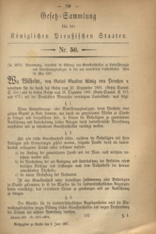 Gesetz-Sammlung für die Königlichen Preußischen Staaten. 1867, Nr. 50 (8 Juni)