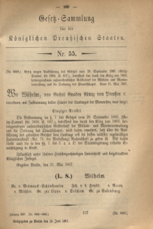 Gesetz-Sammlung für die Königlichen Preußischen Staaten. 1867, Nr. 55 (18 Juni)