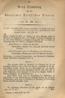 Gesetz-Sammlung für die Königlichen Preußischen Staaten. 1867, Nr. 59 (30 Juni) + wkładka