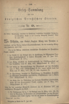 Gesetz-Sammlung für die Königlichen Preußischen Staaten. 1867, Nr. 68 (27 Juli)