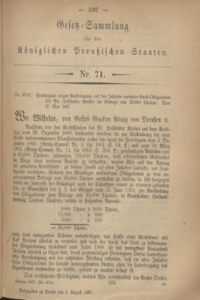 Gesetz-Sammlung für die Königlichen Preußischen Staaten. 1867, Nr. 71 (5 August)