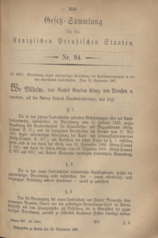 Gesetz-Sammlung für die Königlichen Preußischen Staaten. 1867, Nr. 94 (20 September)