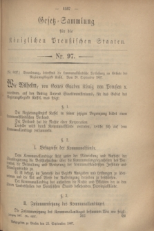Gesetz-Sammlung für die Königlichen Preußischen Staaten. 1867, Nr. 97 (23 September)
