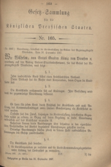 Gesetz-Sammlung für die Königlichen Preußischen Staaten. 1867, Nr. 105 (30 September)