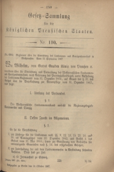Gesetz-Sammlung für die Königlichen Preußischen Staaten. 1867, Nr. 110 (10 Oktober)