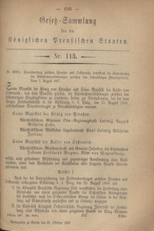 Gesetz-Sammlung für die Königlichen Preußischen Staaten. 1867, Nr. 113 (21 October)