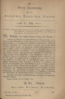 Gesetz-Sammlung für die Königlichen Preußischen Staaten. 1867, Nr. 122 (5 Dezember)