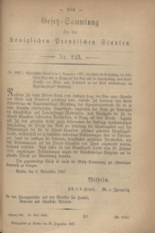 Gesetz-Sammlung für die Königlichen Preußischen Staaten. 1867, Nr. 125 (20 Dezember)