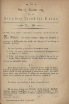Gesetz-Sammlung für die Königlichen Preußischen Staaten. 1867, Nr. 126 (24 Dezember)