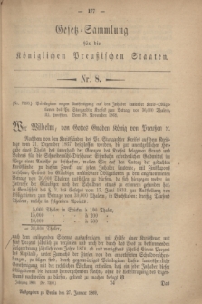 Gesetz-Sammlung für die Königlichen Preußischen Staaten. 1869, Nr. 8 (27 Januar)