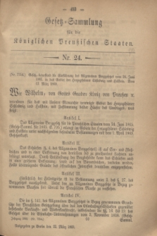 Gesetz-Sammlung für die Königlichen Preußischen Staaten. 1869, Nr. 24 (22 März)