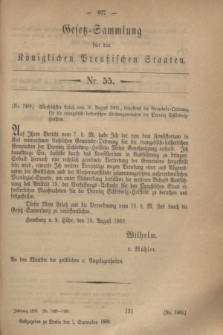 Gesetz-Sammlung für die Königlichen Preußischen Staaten. 1869, Nr. 55 (1 September)