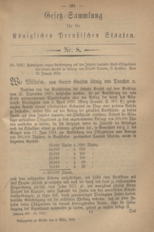 Gesetz-Sammlung für die Königlichen Preußischen Staaten. 1870, Nr. 8 (4 März)