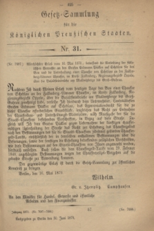 Gesetz-Sammlung für die Königlichen Preußischen Staaten. 1870, Nr. 31 (30 Juni)