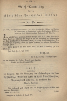 Gesetz-Sammlung für die Königlichen Preußischen Staaten. 1870, Nr. 35 (2 August)