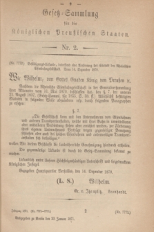 Gesetz-Sammlung für die Königlichen Preußischen Staaten. 1871, Nr. 2 (20 Januar)