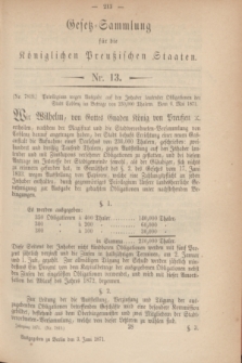 Gesetz-Sammlung für die Königlichen Preußischen Staaten. 1871, Nr. 13 (3 Juni)